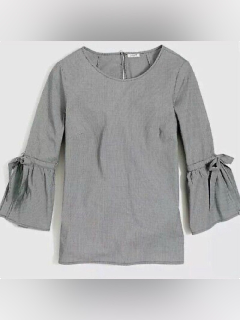 J.Crew Micro Gingham Bell Sleeve Top